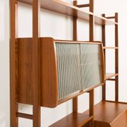 Scandinavian free standing teak wall unit, Norway 1960s.