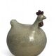 Large beige ceramic hen decoration, 20th century