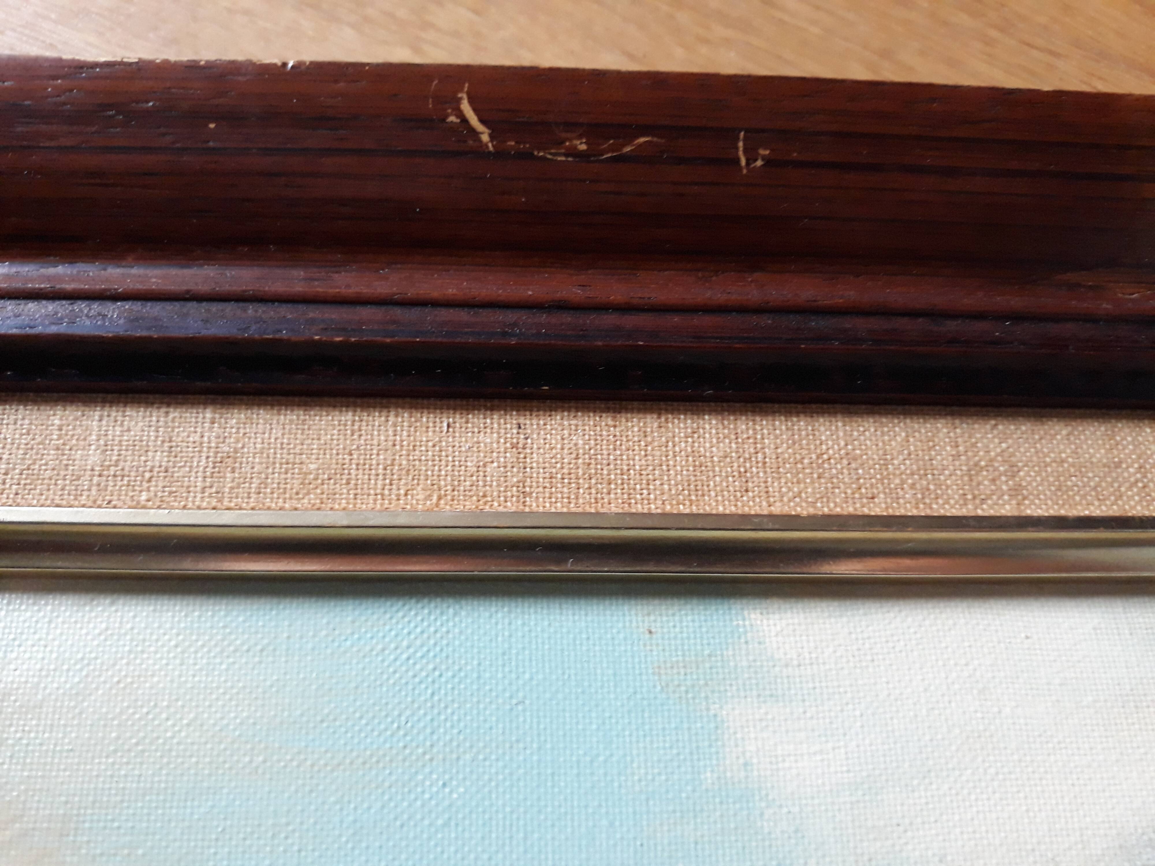 Landscape painting mill at the edge of the water, oil on canvas signed