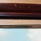 Landscape painting mill at the edge of the water, oil on canvas signed