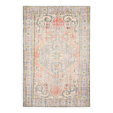 6x9 Light Yellow & Red Classic Pattern Vintage Rug, 183x279Cm