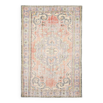 6x9 Light Yellow & Red Classic Pattern Vintage Rug, 183x279Cm