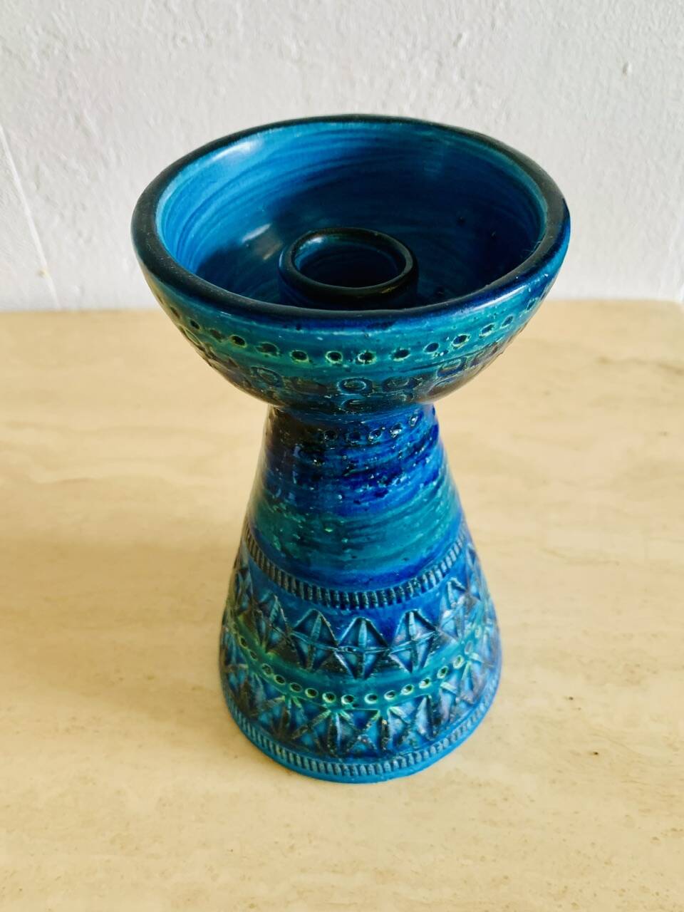 Bougeoir / Vintage Candle Holder Rimini Blue by Bitossi, 1950s