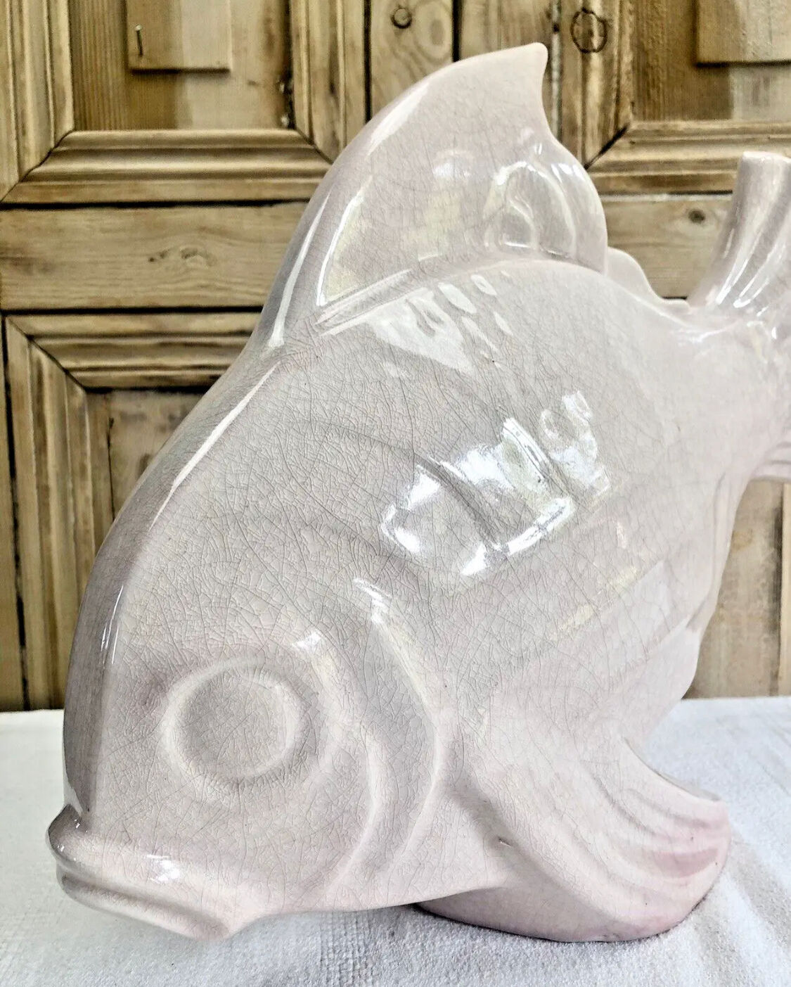 Cracked ceramic fish Art Deco Le Jan