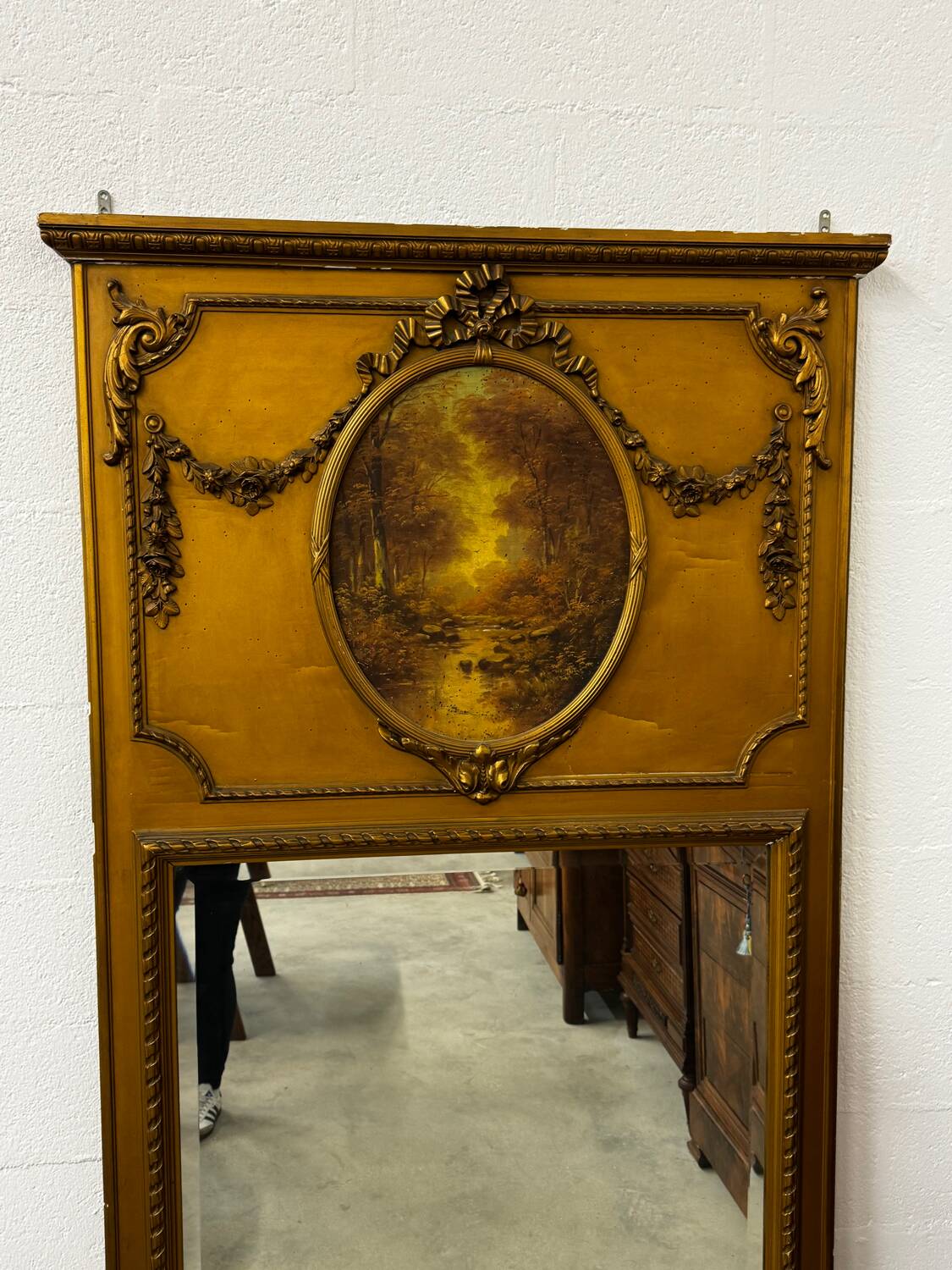 Louis XVI style trumeau mirror