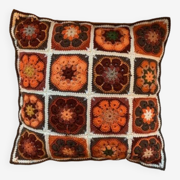 Vintage crochet grannys cushion from the 70s