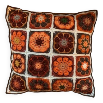 Vintage crochet grannys cushion from the 70s