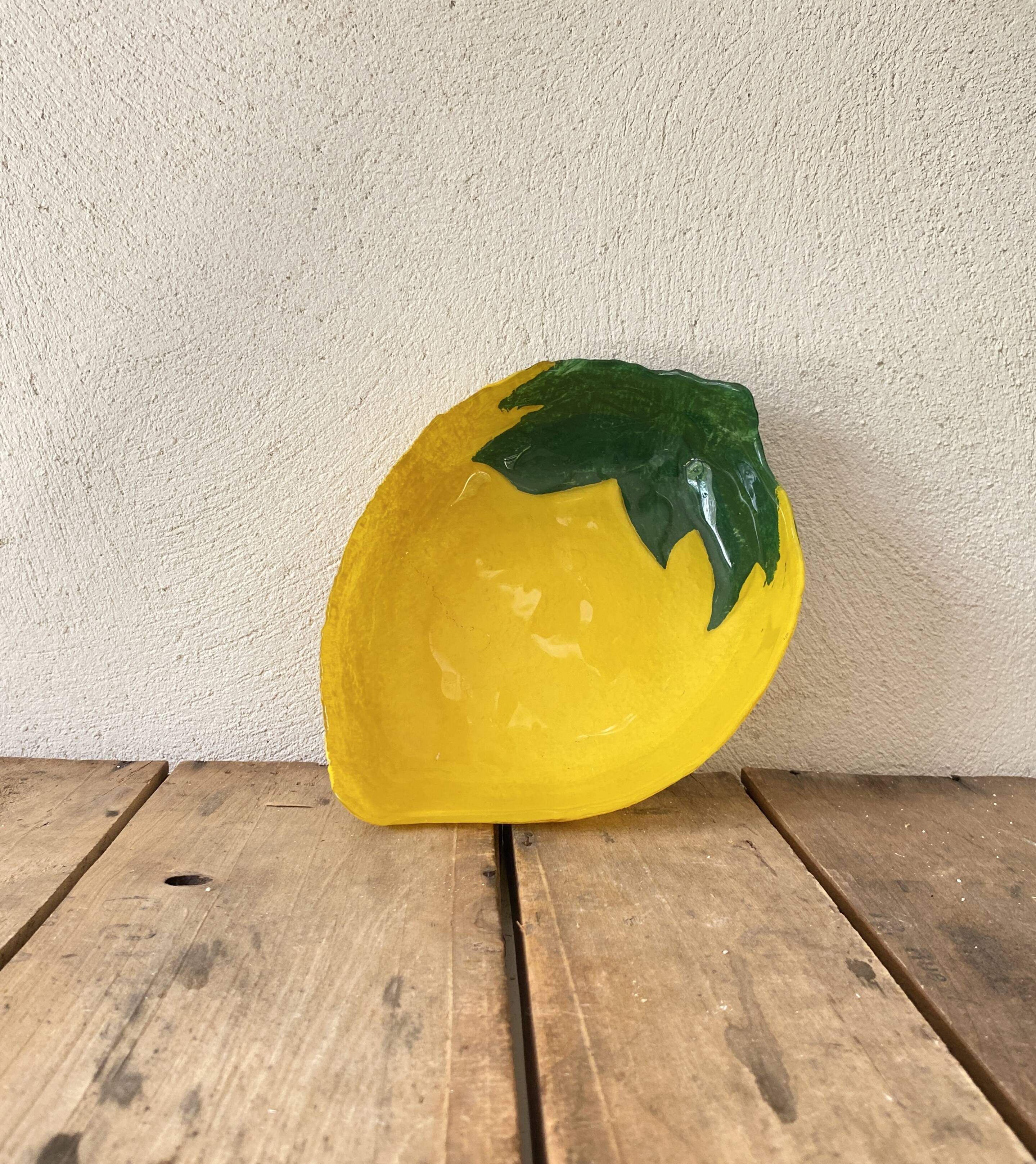 Painted glass dish “le citron”