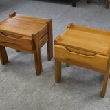 Pair of elm bedside tables for maison regain 1970s