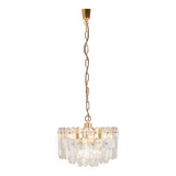 gilded brass and crystal glass chandeliers Palazzo, Kalmar, Austria, 1970