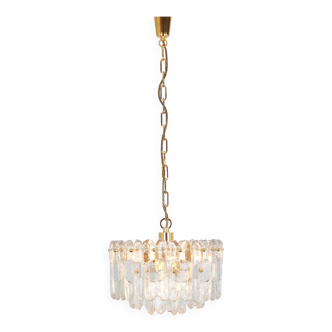 gilded brass and crystal glass chandeliers Palazzo, Kalmar, Austria, 1970