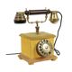 Old Italian Analog Telephone with Rotary Copper Wood Velvet