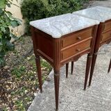 2 bedside tables in wood and marble