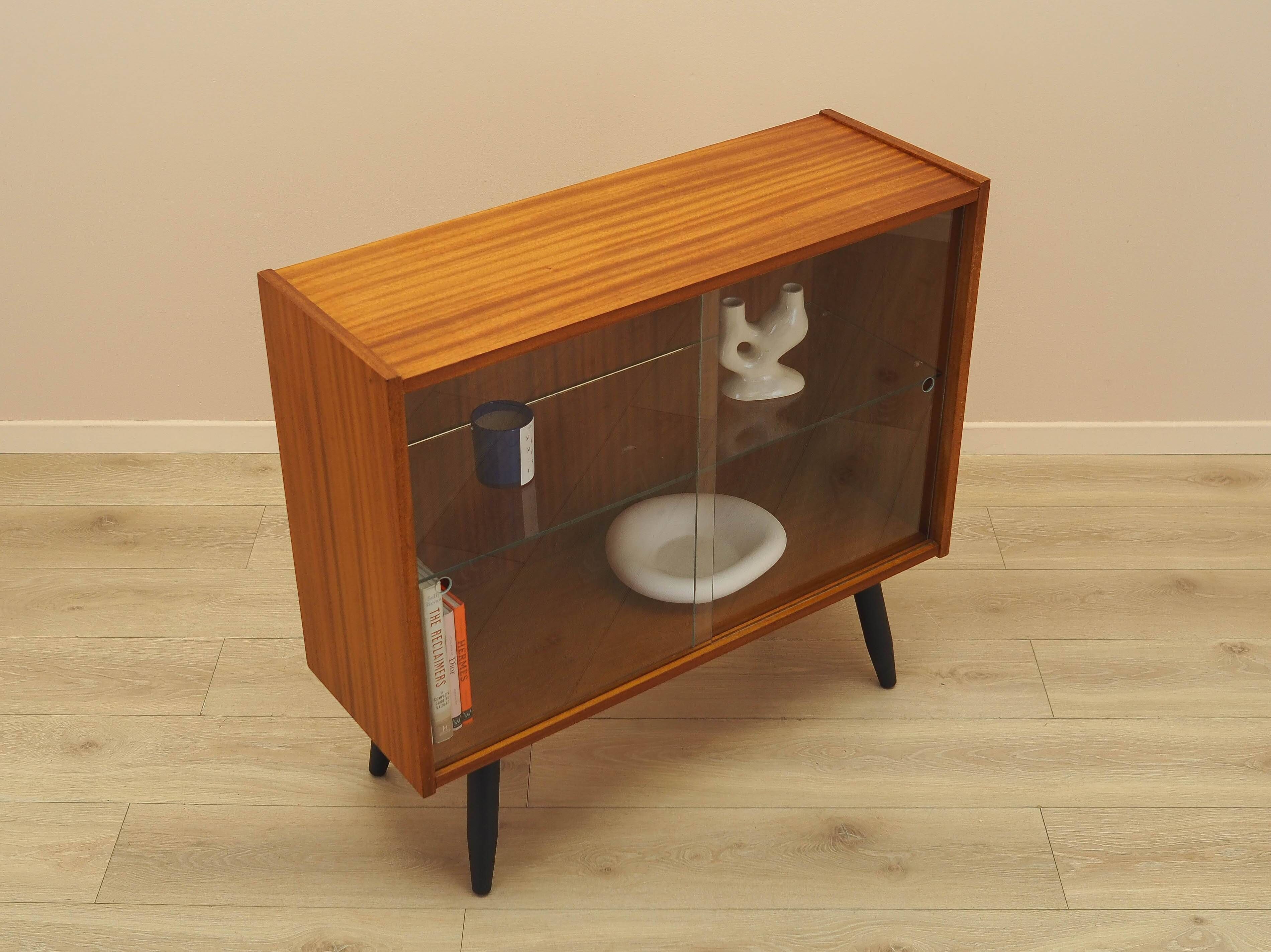 Mahogany display cabinet with glass front, Denmark, 1970s