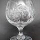 Carafe et  6 verres à cognac en cristal taillé main . Années 60 .