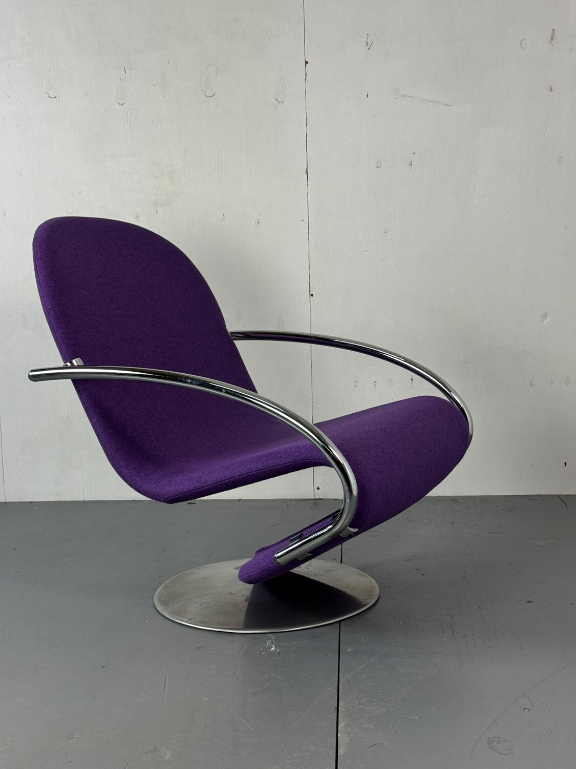 Chaise lounge Panton Streamline de l'ère spatiale pour Fritz Hansen 1-2-3, années 1970