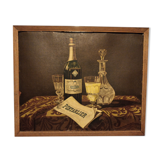 Carton publicitaire pontarlier pernod fils absinthe. chromolithographie