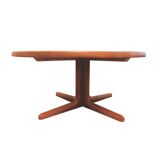 Danish solid teak round coffee table, 1970s