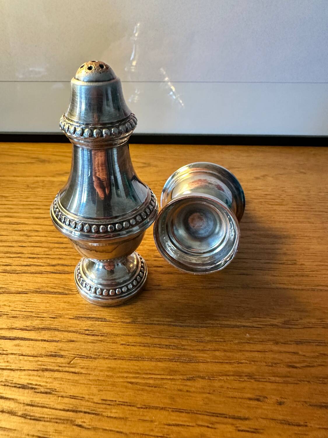 Silver salt and pepper shakers