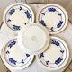 set of 5 dessert plates in Terre de Fer Salins model Jenny early 20th century