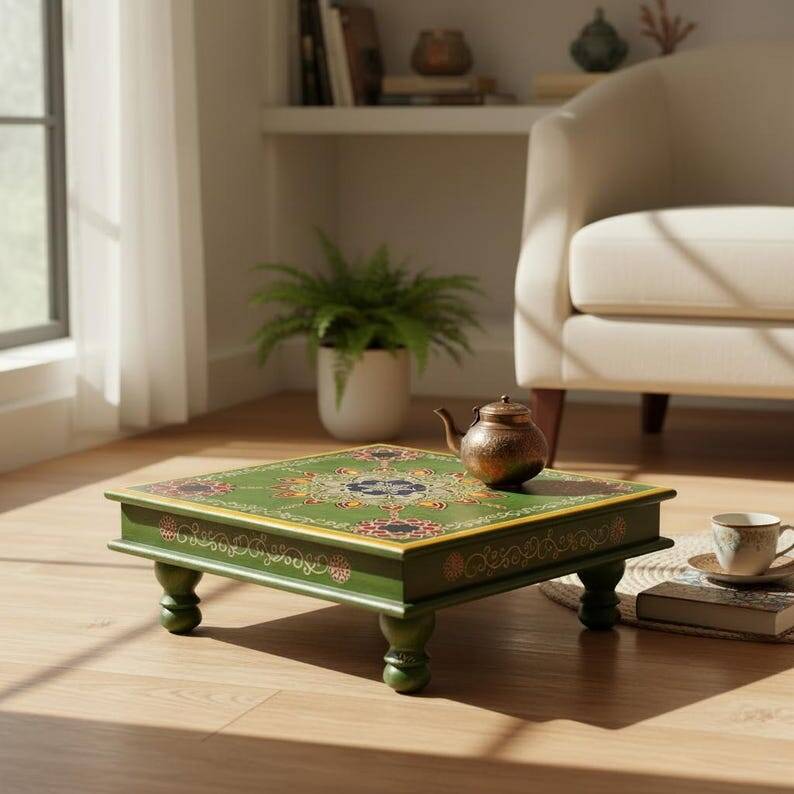 Table basse décorative peinte à la main, style baïonnette,