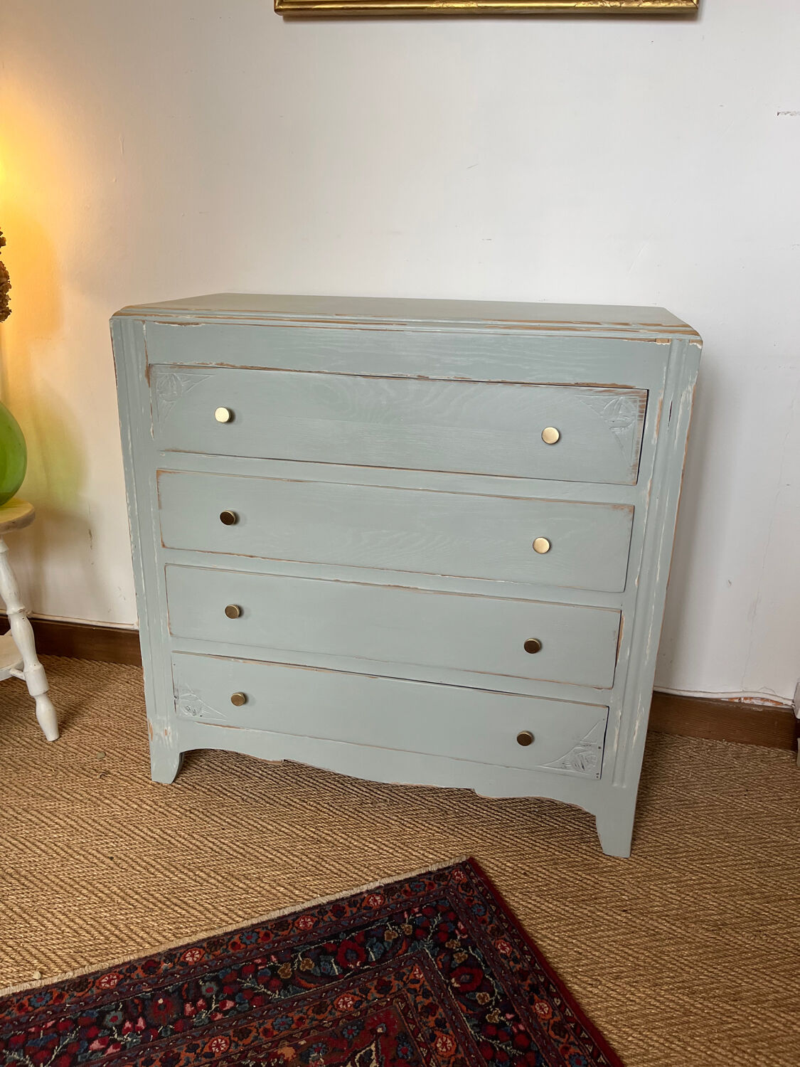 Vintage art deco wood chest of drawers