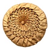Coussin vintage  rond en velours plissé