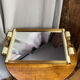 Art Deco tray in bakelite and gilded metal