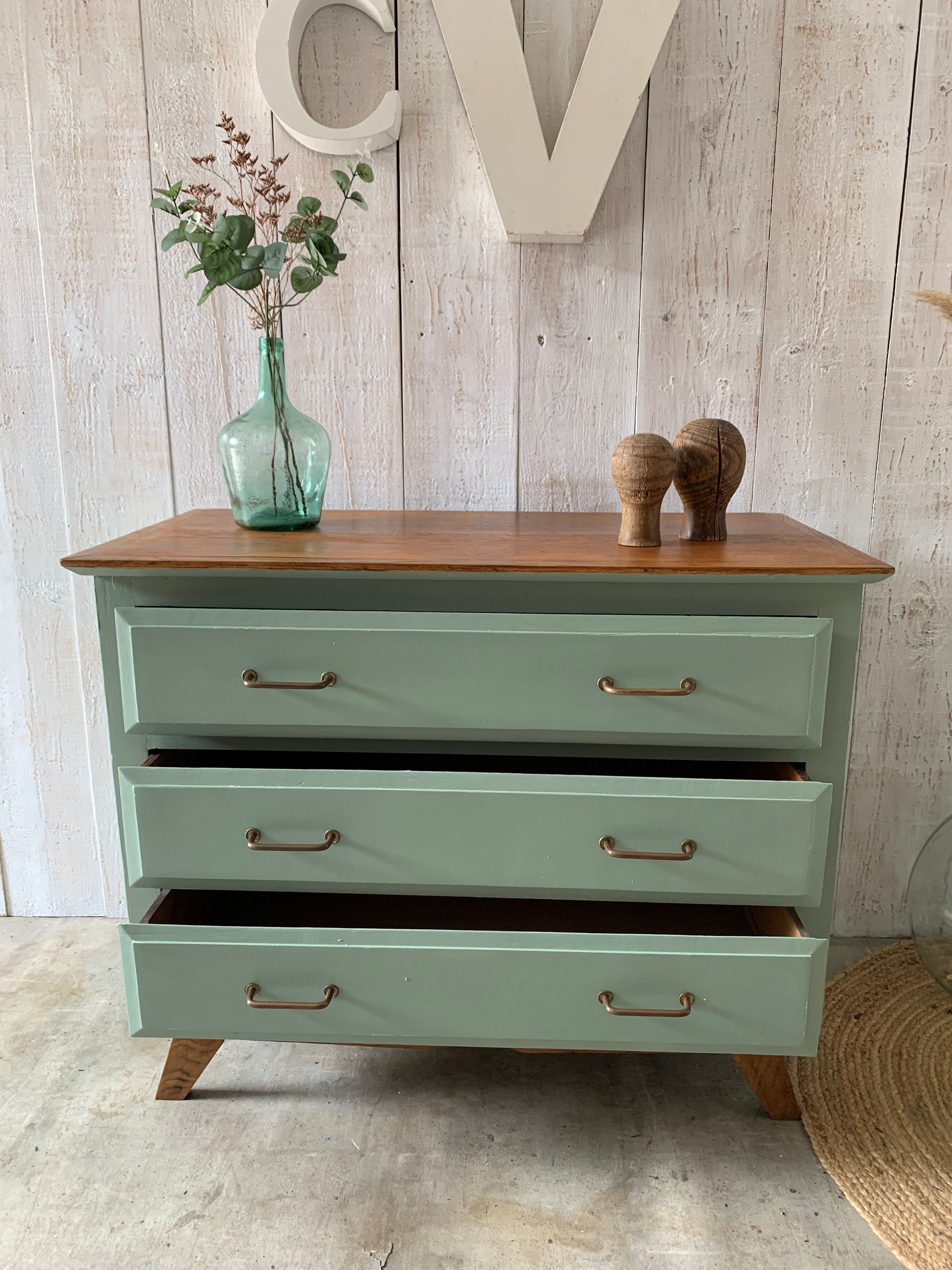 Green vintage dresser
