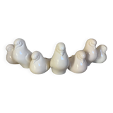 Seven dove bird candle holders