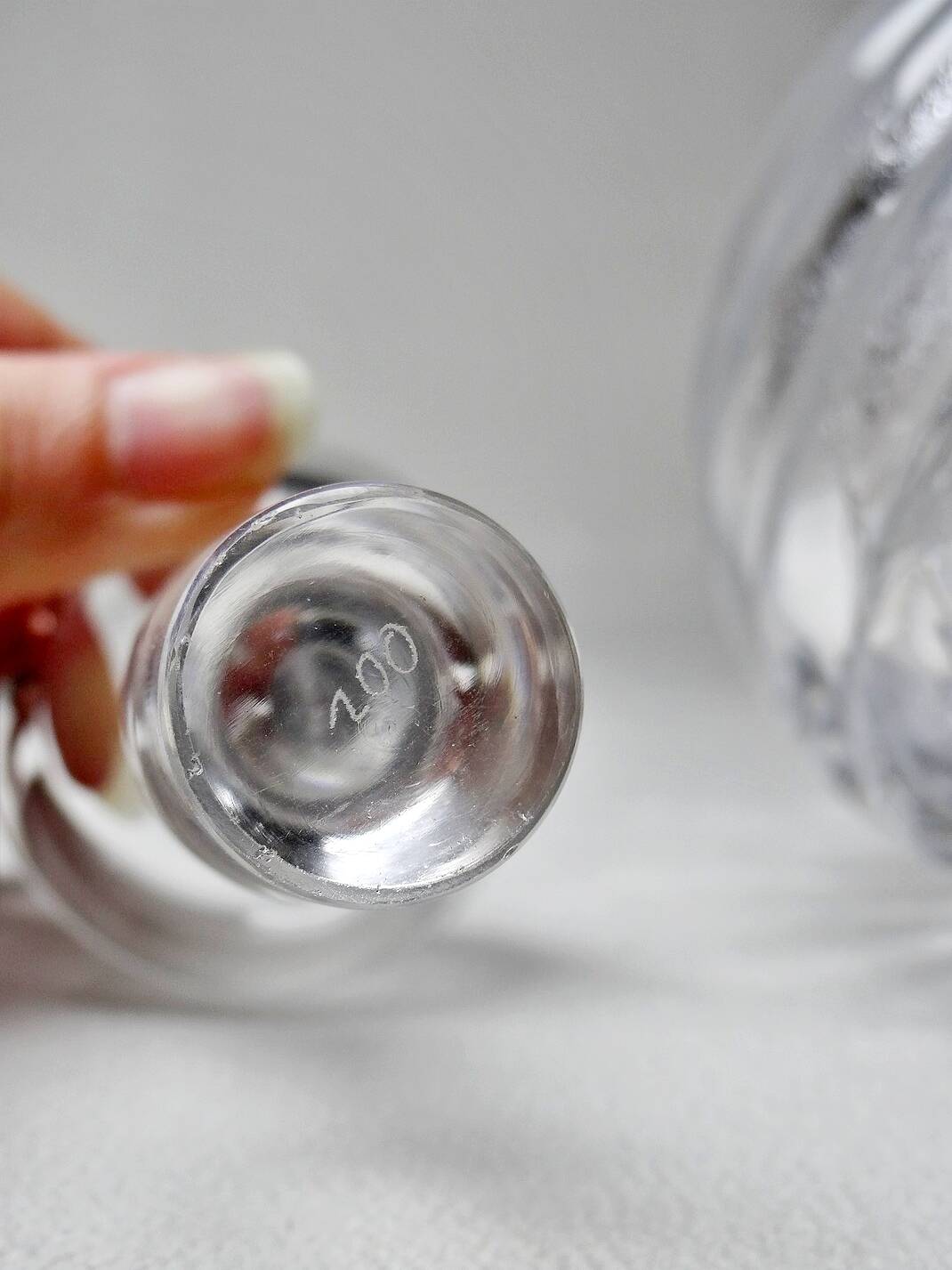 Small old Baccarat crystal carafe, Bambou/Tors model, early 20th century