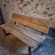 Vintage garden bench – oak and cast iron – from the 1960s