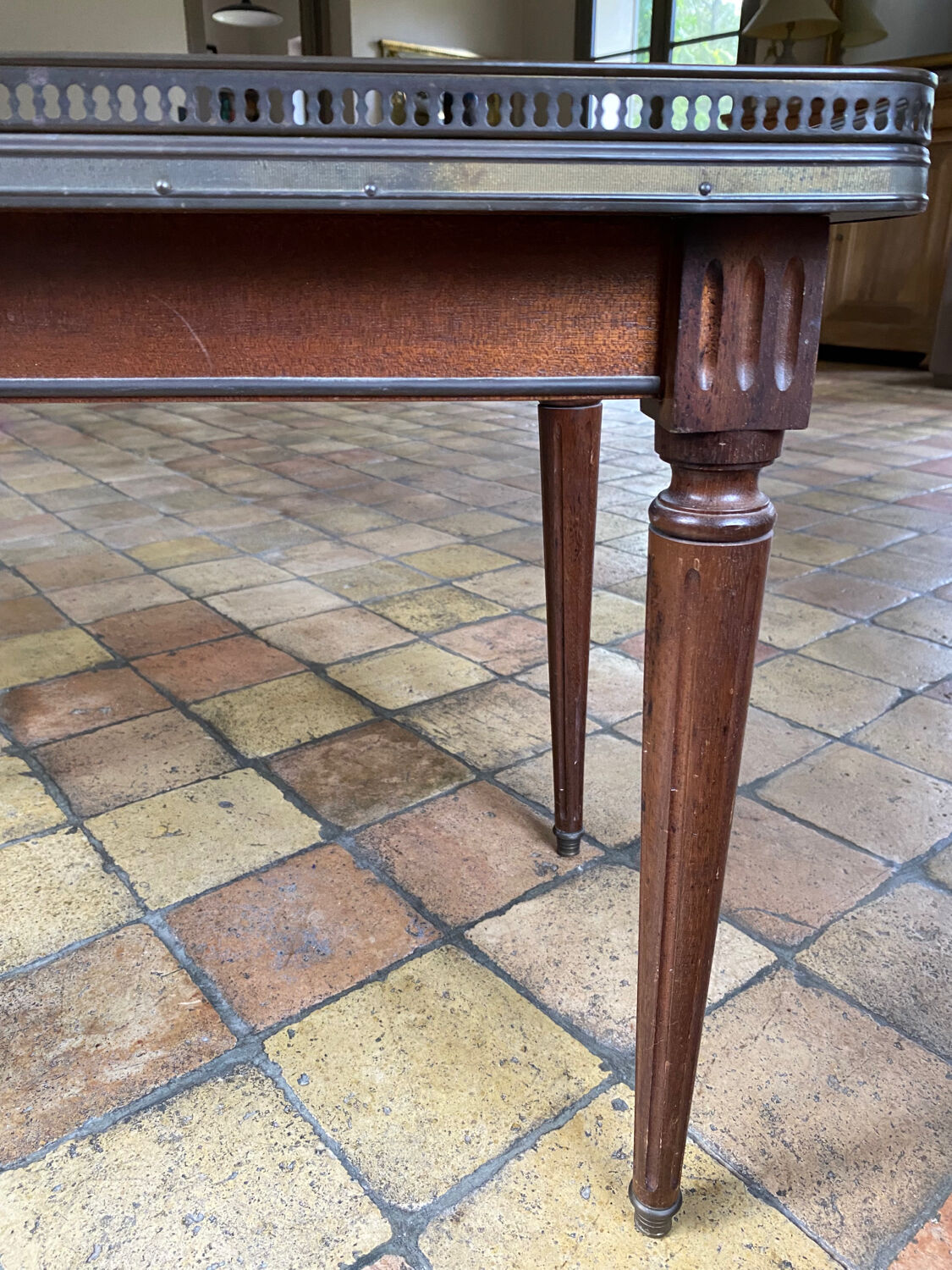 Wooden and marble coffee table