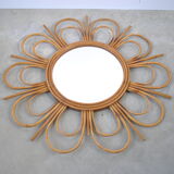 Rattan mirror 1960 58cm