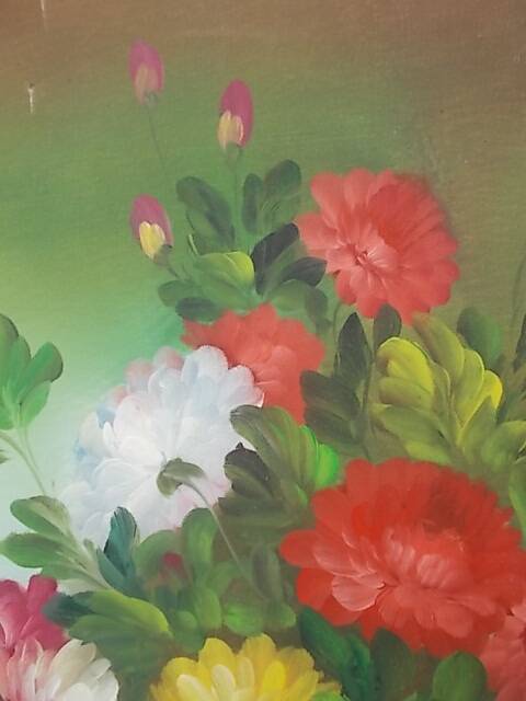 Large painting of a bouquet of flowers 91.5 x 60.5