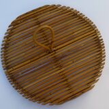 Rattan tray, vintage 1970