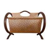 Magazine holder in rattan and vintage fabrics