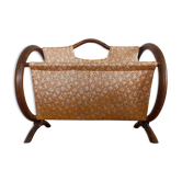 Magazine holder in rattan and vintage fabrics