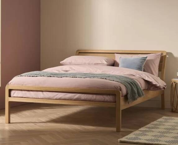 Bed Habitat Solid Oak 160x200 - Radius Collection - Designer Simon Pengelly