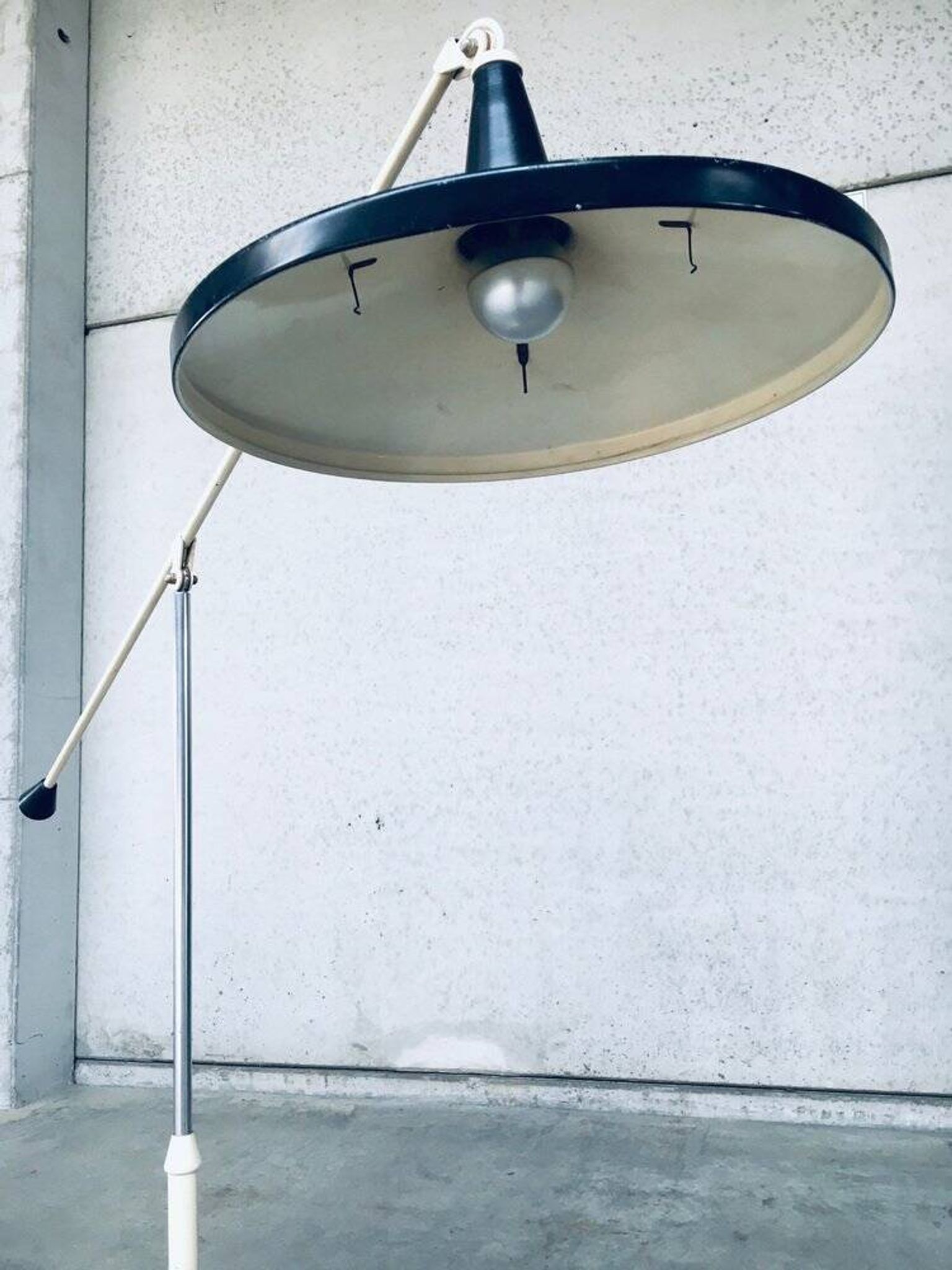 Panama Floor Lamp in Black by Wim Rietveld for Gispen, 1957