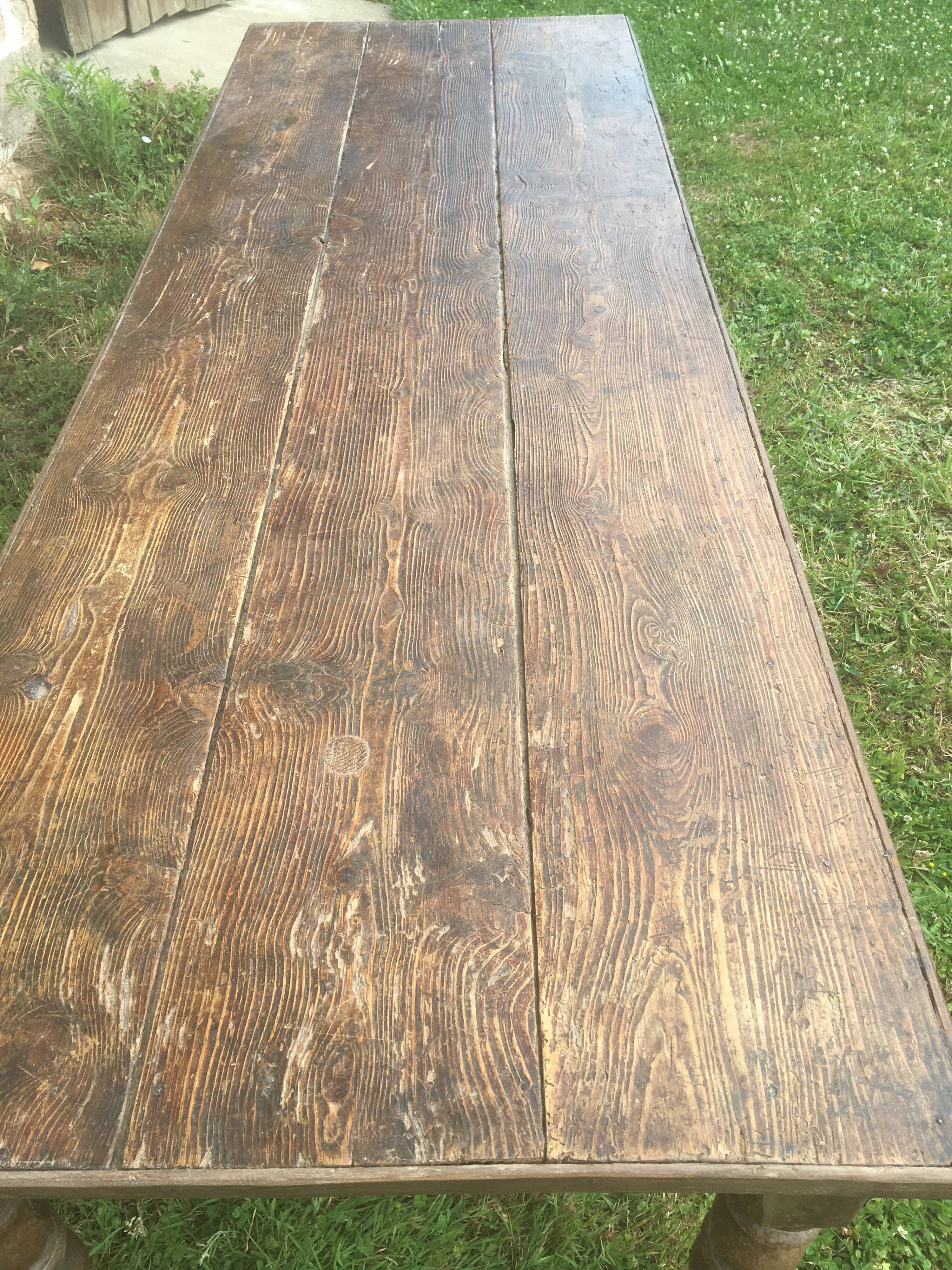 Farmhouse table in pine and beech