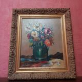 Old painting bezard bouquet of flowers