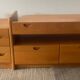 Danish TV cabinet in solid beech from the 70s-80s