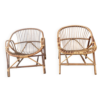 Set of 2 vintage shell chairs from the 1950s.