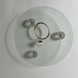 Large Italian glass and spherical frosted glass empty pocket, 1970 design