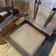 Pair of Art Deco armchairs in wood and cane.
