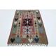 1970s Vintage Turkish Oushak Handmade Wool Cotton Green Runner Rug 107x175