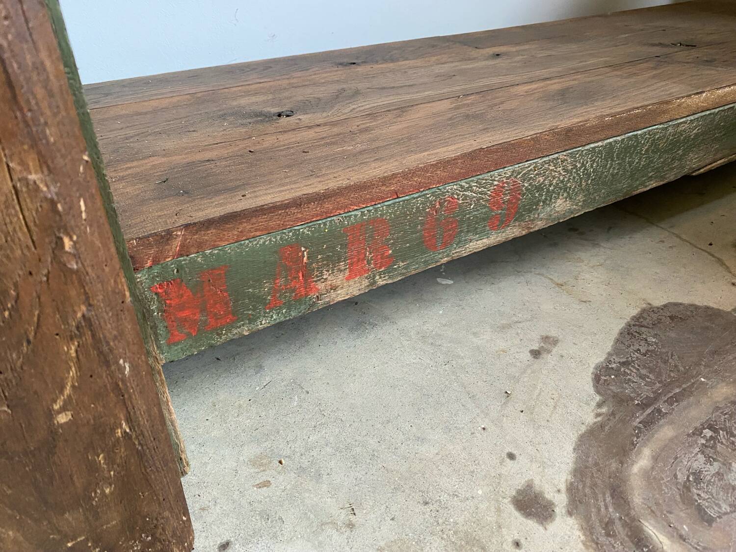 Wooden carpenter's workbench