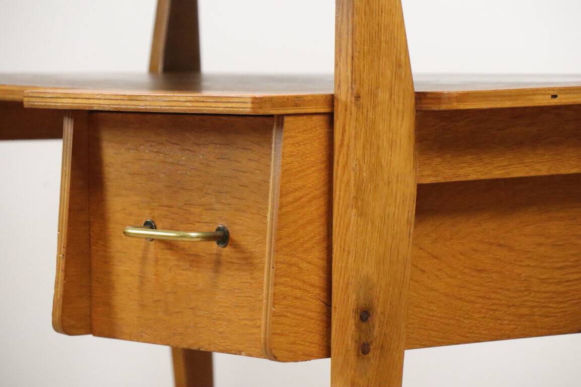 Vintage desk by Roger Landault in oak, 1950