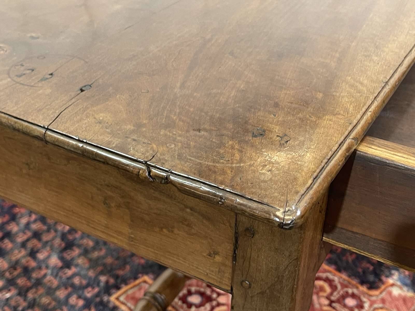 19th-century desk in walnut and oak